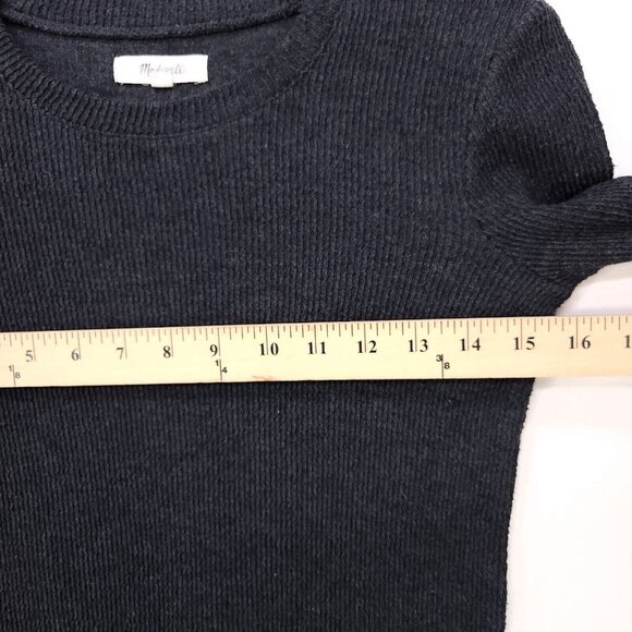 Madewell Sweater Top Ribbed Bell Long Sleeve Shirt Stretch Womens XXS - Picture 5 of 11